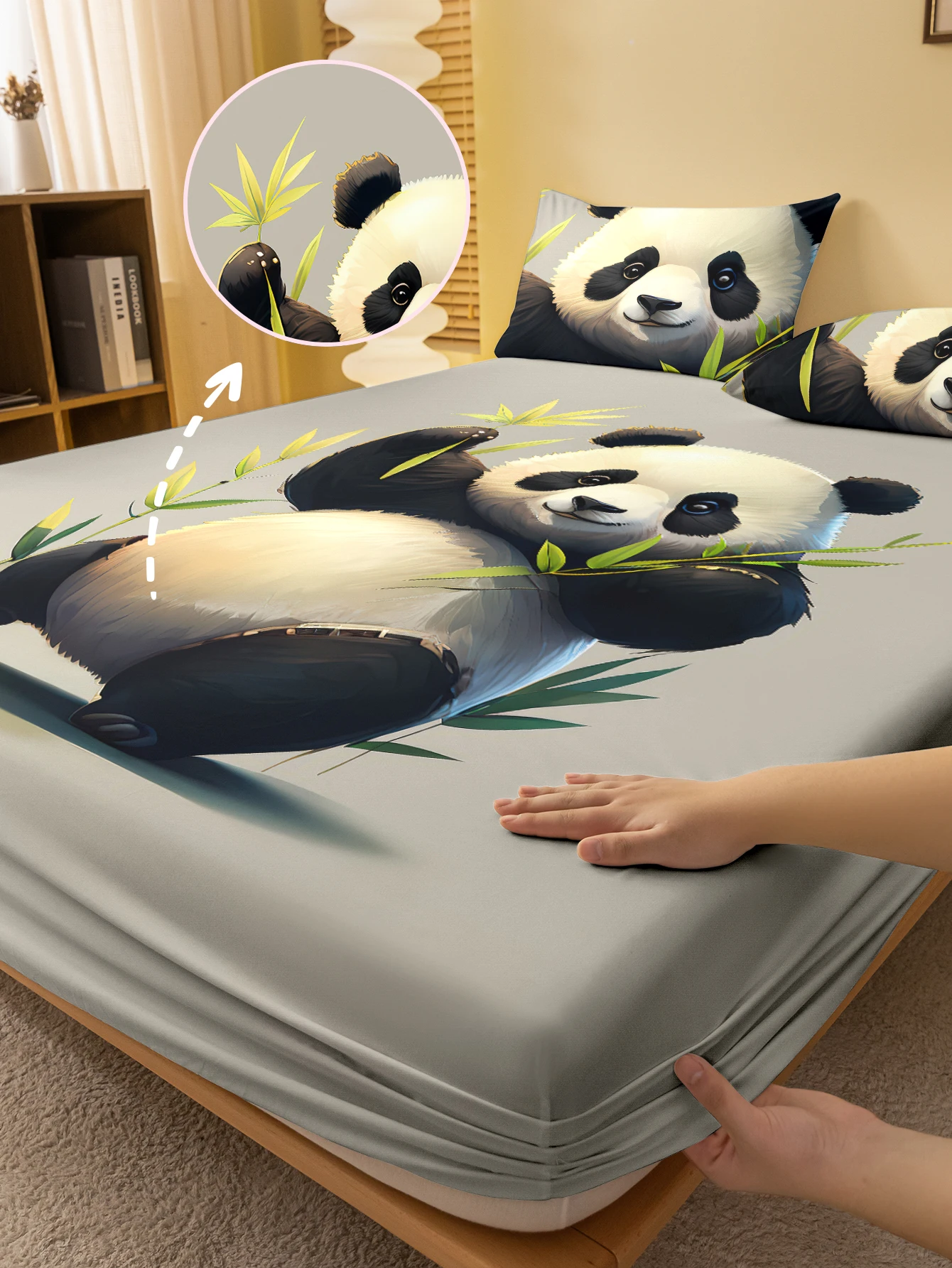 

1 матовая простыня с цифровым принтом милых животных и панды, покрывало для кровати с принтом в спальне, постельное белье (без наволочки)