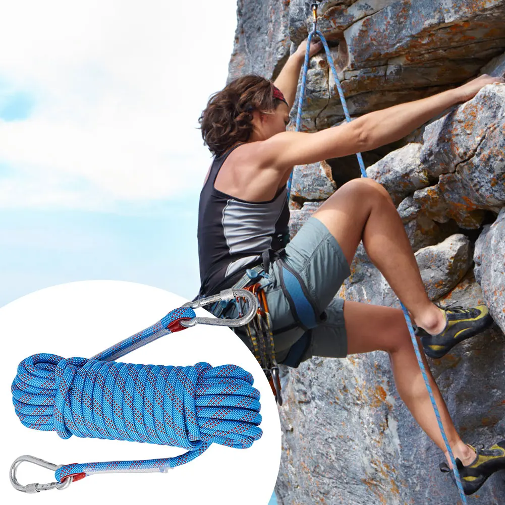 10mm Rock Climbing Rope 10m Outdoor Static Rapelling Rope Climbing Emergency Rope for Fire Escape Car Rescue