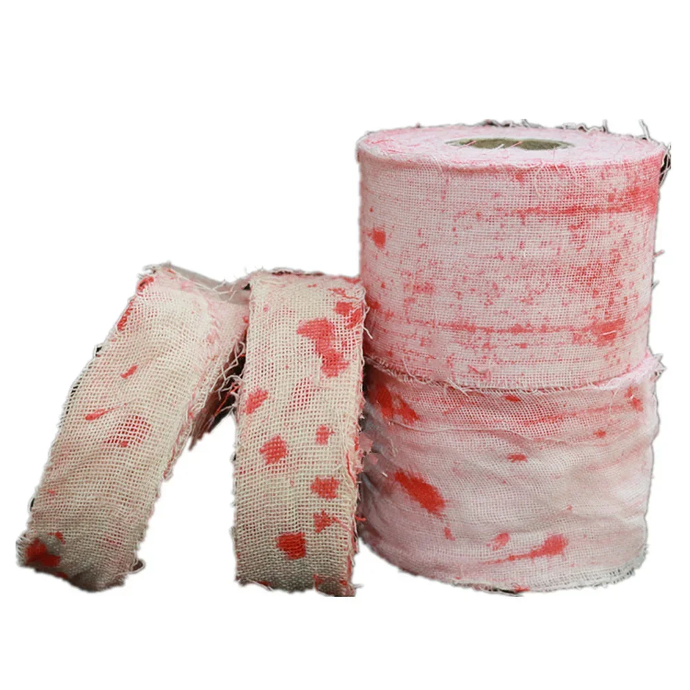 Halloween DIY Bloody Gauze Bandage Horror Mummy Ghost Festival Warning Cloth Tree Door Hanging Decor