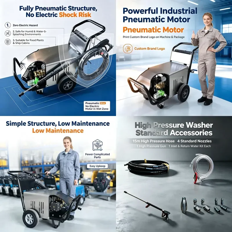 for Pneumatic Pressure Washer 2900 PSI 4 GPM Custom Models Available