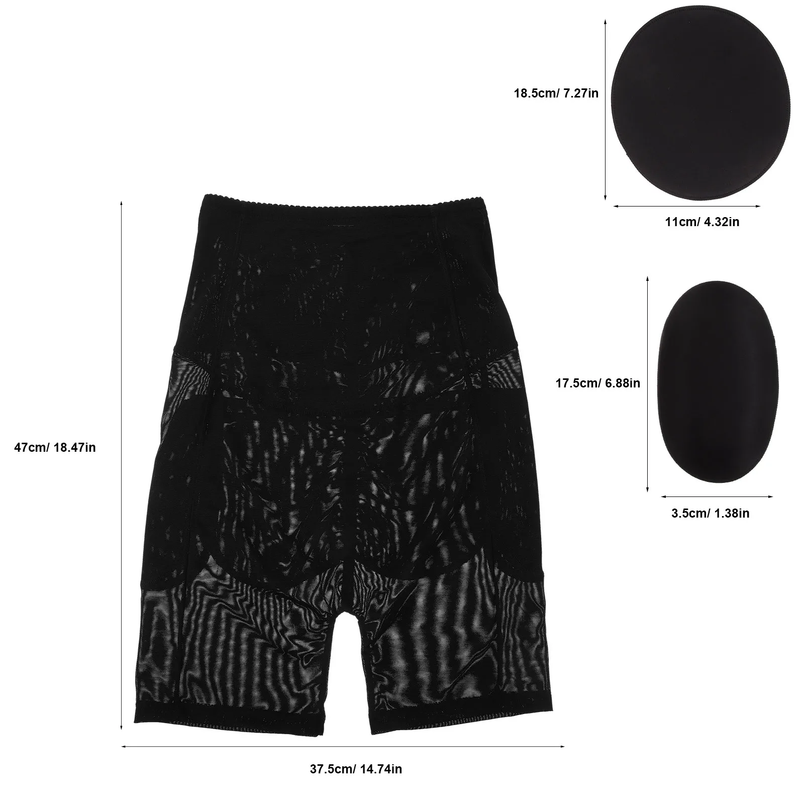1 conjunto de calcinha reutilizável com almofadas de inserção de quadril, intensificador de bunda, levantamento de quadril, algodão macio e respirável, almofada de levantamento de bunda