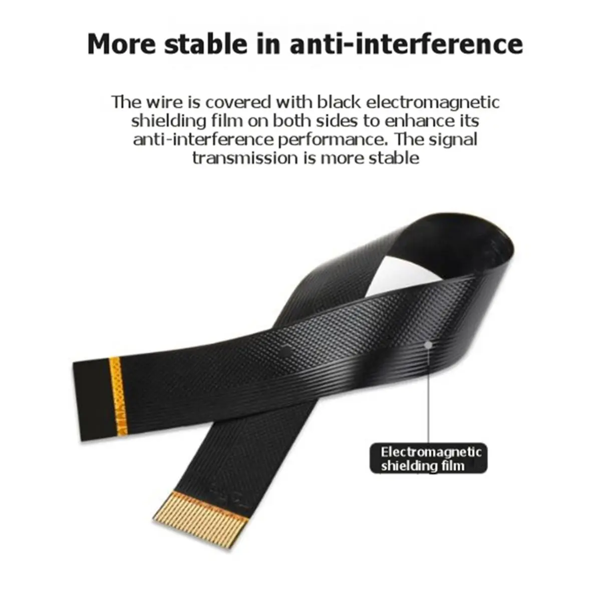 20PIN FPC Flexible Flat Cable 0.5mm Pitch with Shielding Ribbon Wire for Display Connector Replacement