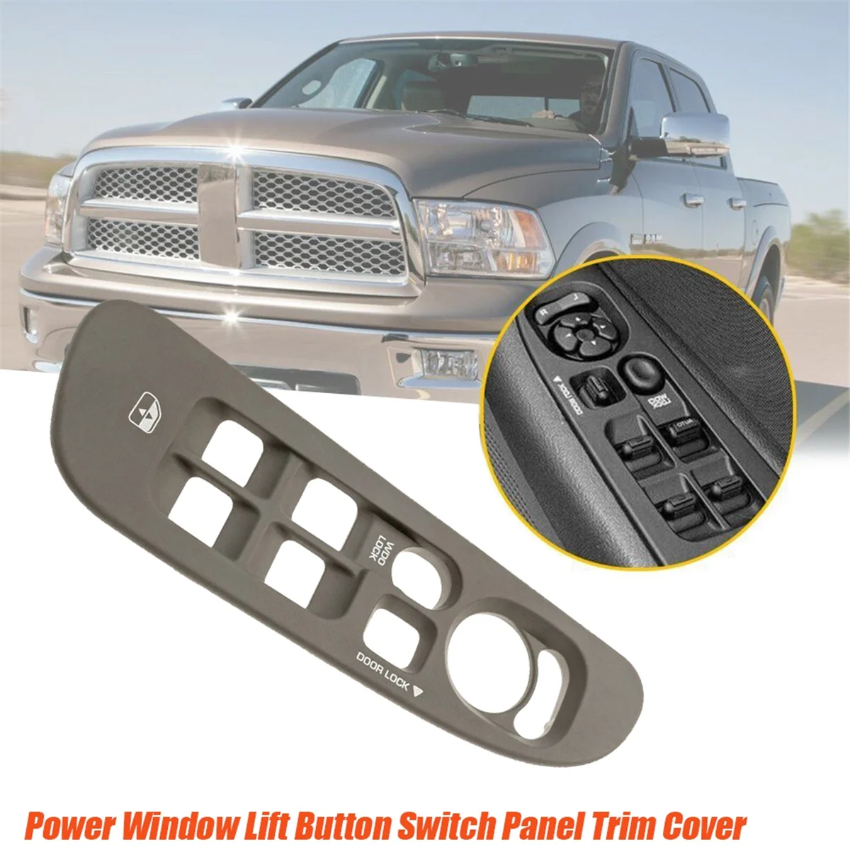 5HZ71WL5AA Left Front Window Lift Switch Button Bezel Trim Cover for Dodge Ram 1500 2500 3500 4500 2002-2010