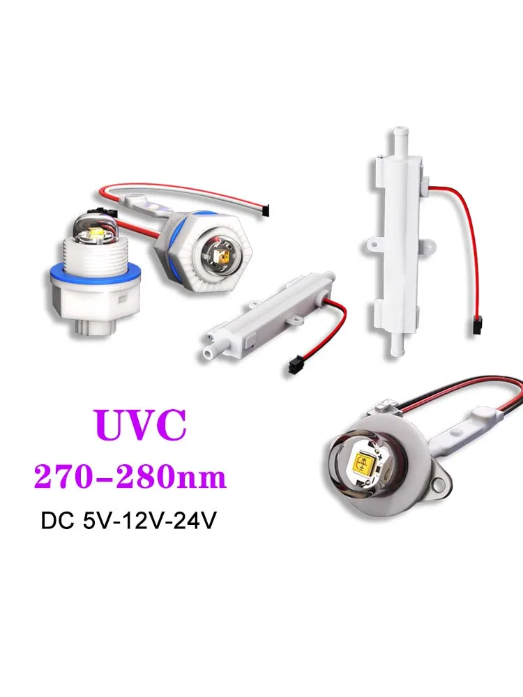 UVC 270 - 280nm DC5V 12 - 24V 3 - 5mW purificateur d'eau UV désinfection distributeur d'eau pour animaux de compagnie humidificateur module de désinfection LED