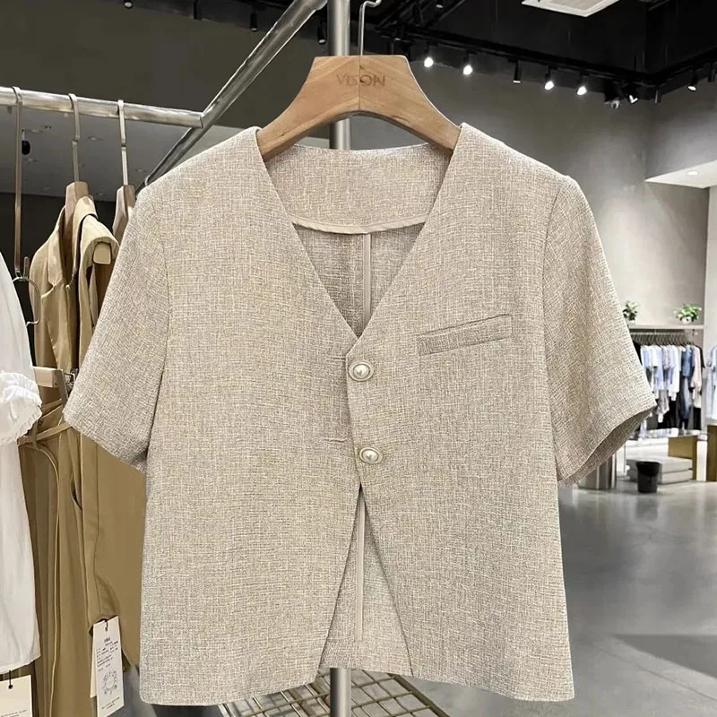 

Новинка 2024, весенне-осенний универсальный короткий женский пиджак, корейская версия, темпераментный элегантный женский костюм для отдыха, пальто