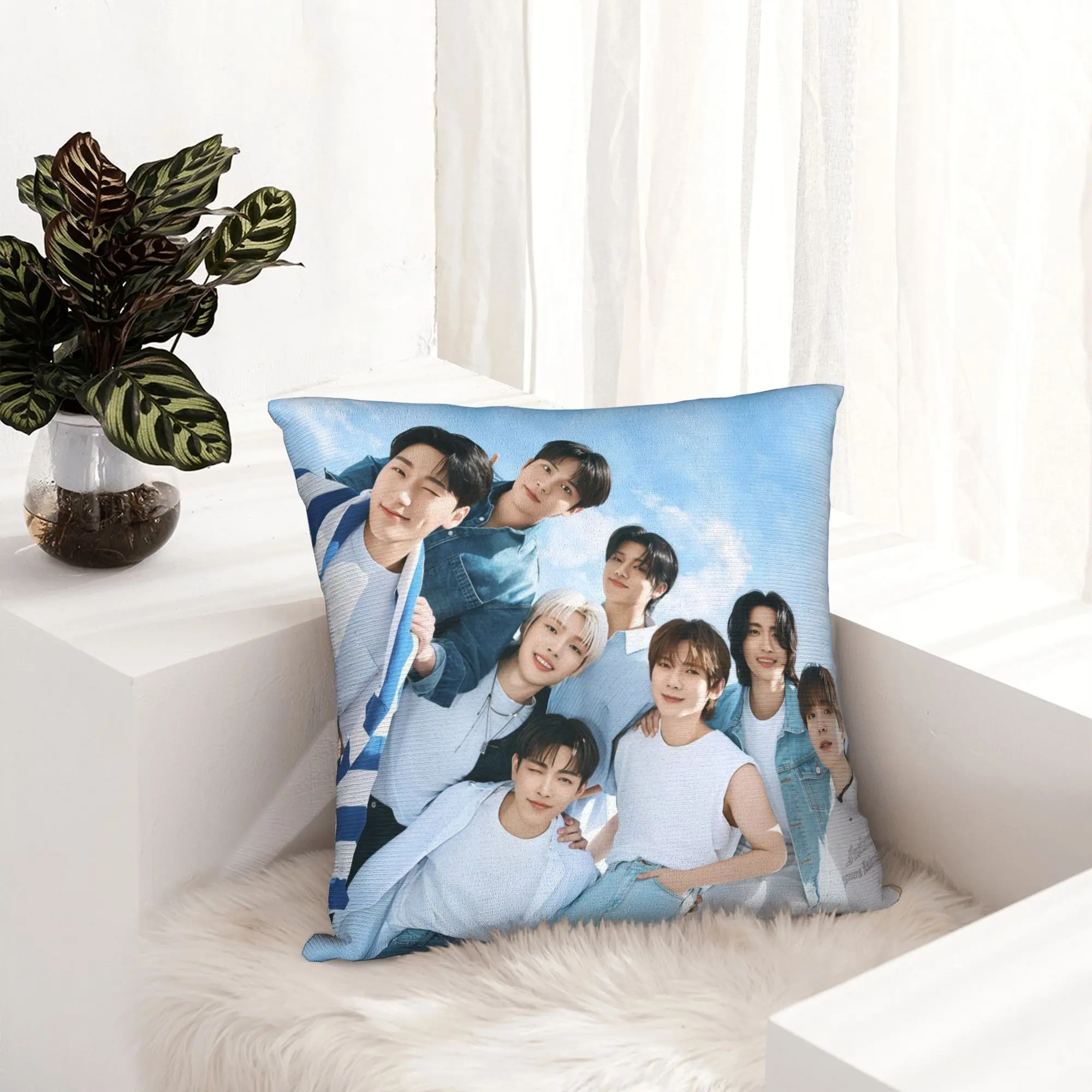 Luxury Ateez Group Outdoor   Cushion Covers 40x40cm Velvet  Throw Pillow for Sofa Square Pillowcase Bedroom Decoration