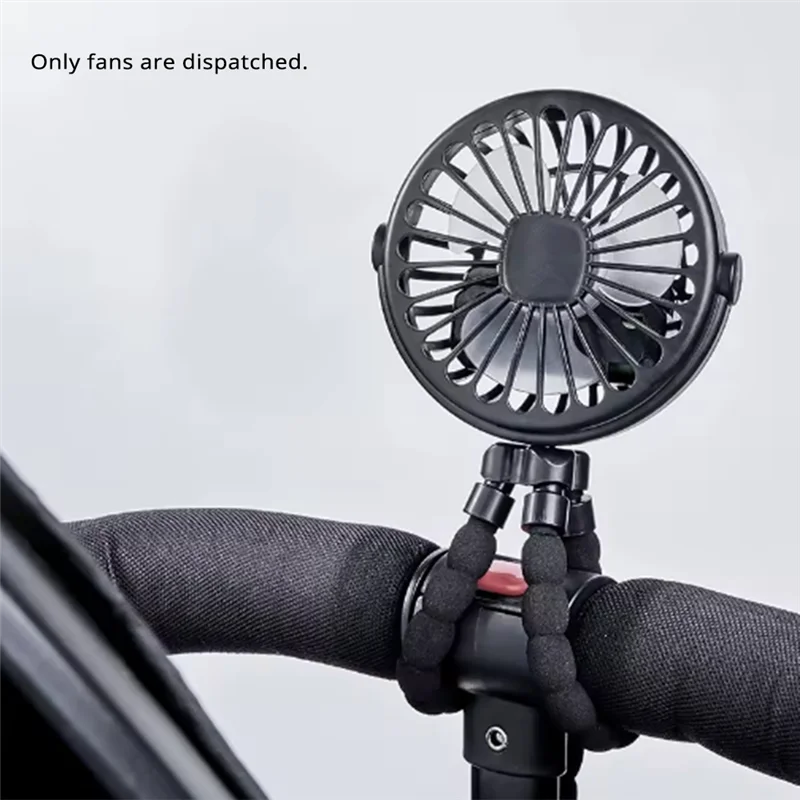 

LCLL-Baby Stroller Fan Mini Outdoor Fan USB Speed Flexible Octopus Fan Tripod Clip On Handheld Fan For Stroller Crib