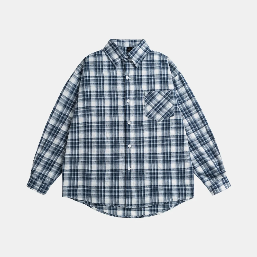 

American Vintage Plaid Women's Shirt on Deals Korean Fashion Elegant Blouse Casual Long Sleeve Large Size Top for Woman