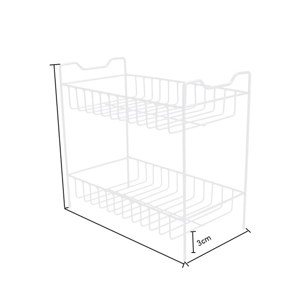 

2 Layers Rack Hollow Bottom Spice ganizer Iron Hollow Bottom Seasoning Storage Shelf Material Home Storage Tool