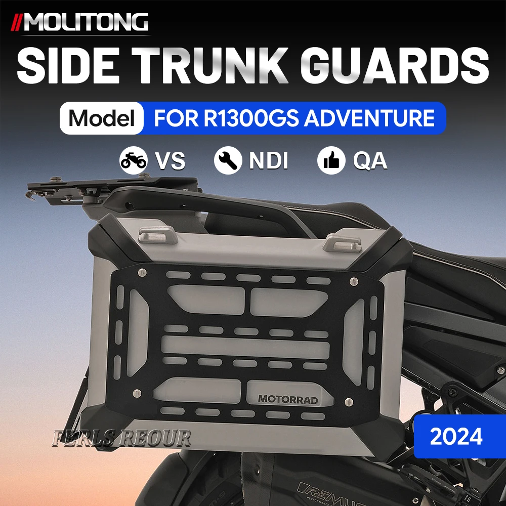 Side luggage cover with grille for BMW R1300GS Adventure ADV 24 motorcycle, waterproof luggage box.