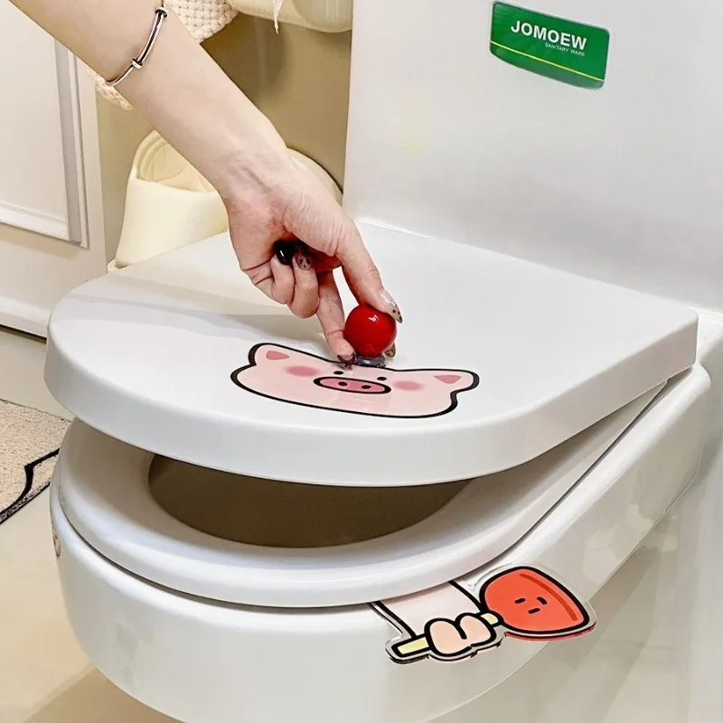 Cute Little Pig Toilet Seat Lift, Handheld Bathroom Seat Cover Opener, Creative Decorative Accessories