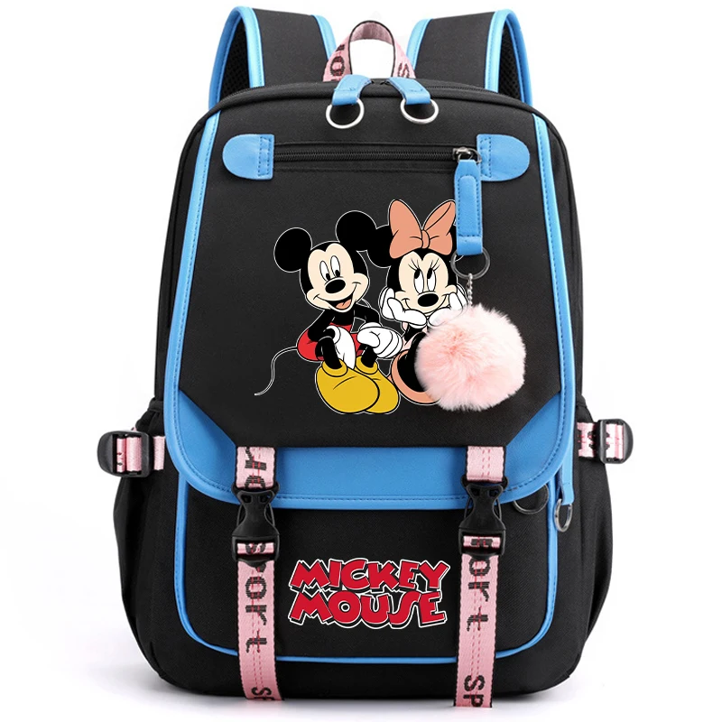 Tas punggung Laptop Pria Wanita, ransel Laptop Disney Mickey Minnie Mouse, tas sekolah remaja, tas buku pelajar anak perempuan laki-laki, tas bepergian