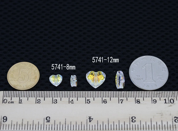 (1 Piece) Original Crystals from Austria 5741 Vertical Hole Love Bead Loose Rhinestone for Necklace Earrings DIY Jewelry Making