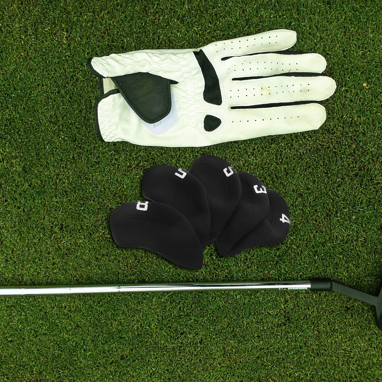 

11Pcs Golf Head Covers Neoprene Club Covers Putter Driver Shaft Protector Portable Golf Bag Accessory Cover