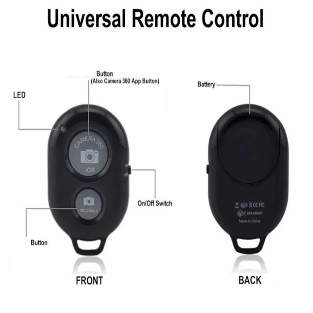 ปุ่มชัตเตอร์ไร้สายสําหรับอุปกรณ์เสริม Selfie กล้องอะแดปเตอร์ Photo Bluetooth รีโมทคอนโทรลปุ่มขายส่ง