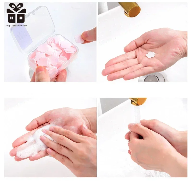 Portable Mini Strawberry Paper Soap Disposable Hand Washing Scented Soap Papers Hand Care Cleaning Soaps Bath Travel Supplies