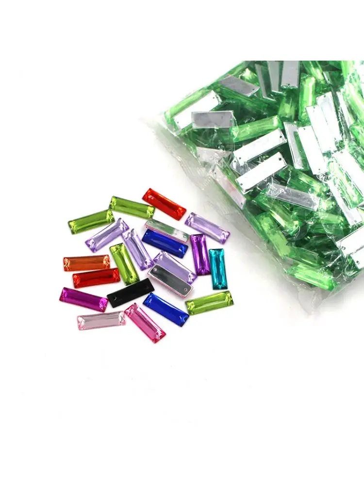 Big Bag Groothandel 8x24mm7x21mm5x15mm5x10mm Rechte Strip Shape Acryl Plaksteen Naaien Strass Diy Kleding Ambachten - afbeelding 2