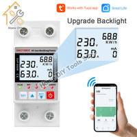 TUYA 63A AC 220V WiFi Smart Earth Leakage Over Under Voltage Protector Relay Energy Meter kWh Switch Timer SVP-688W-B