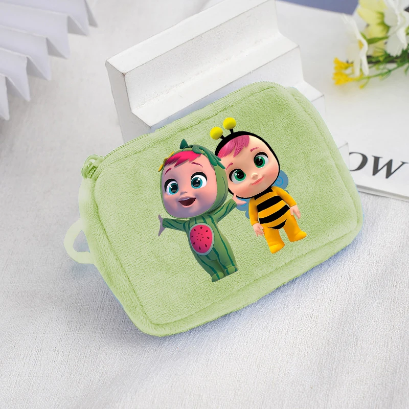 Crying Baby Girl Small Coin Purse Cry Babies Zipper Key Pouch Cute Cartoon Women Earphone Accessories Storage Bag Mini Wallet