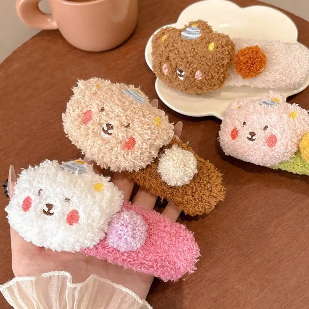 

Plush Pudding Bear Hair Clip Cute Duck Beak Large Hairpin, Kawaii Back Head Clip for Girls, Soft Plush Hair Accessories C6C6