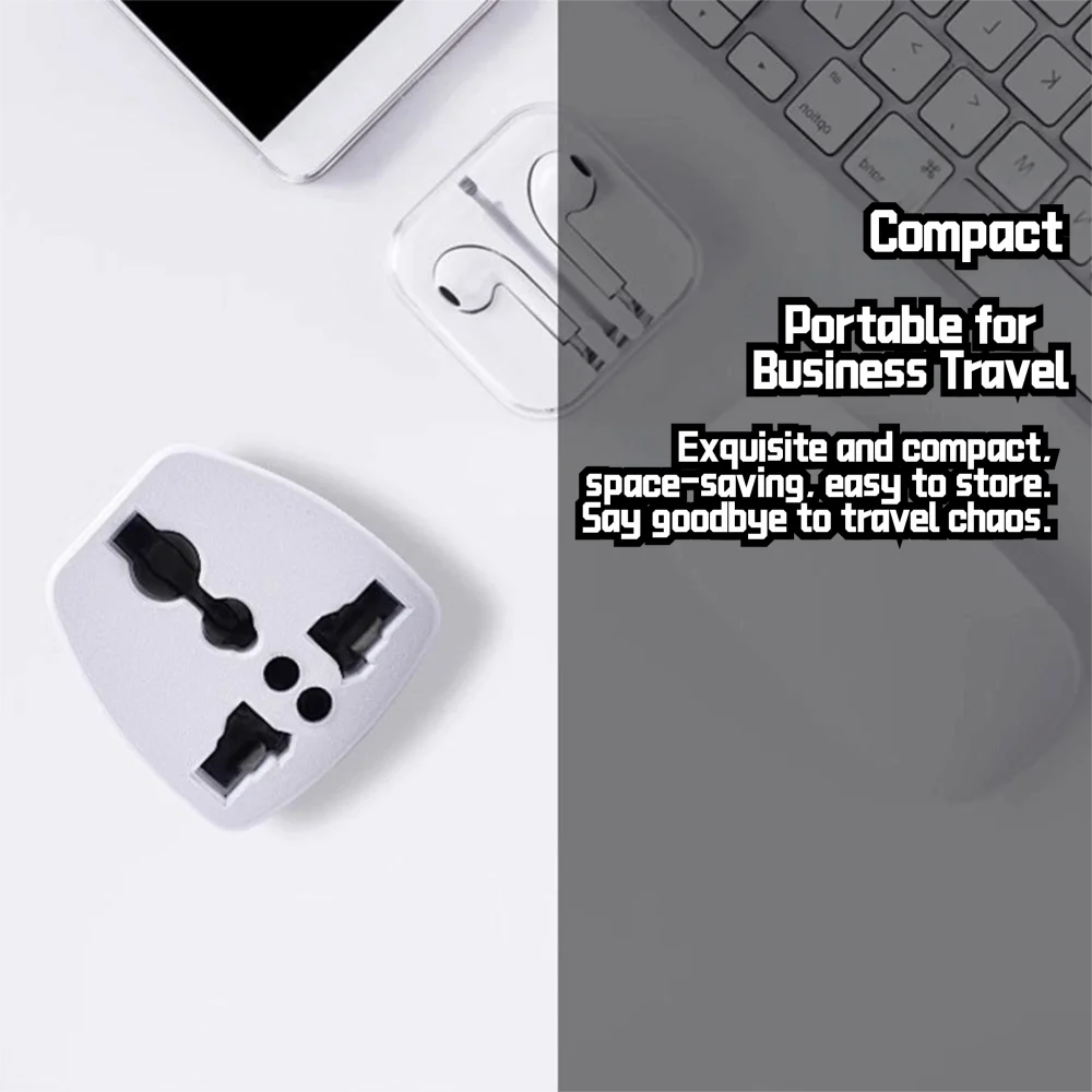Universal 2 Pin US Plug Converter Adapter White 220V Power Converter Travel Conversion Plug for Phones Household Appliances