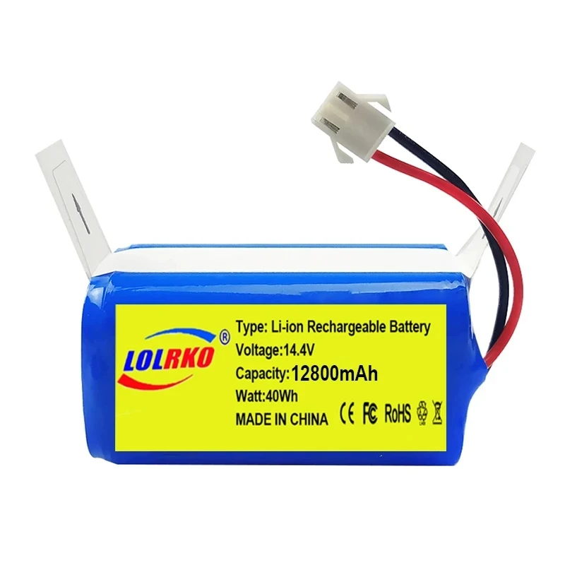 14.4V 12800mAh Li-ion battery for Conga 990, 1090 Tesvor X500 Ecovacs Deebot N79 N79S DN622 Eufy RoboVac 11 11S RoboVac 30 etc