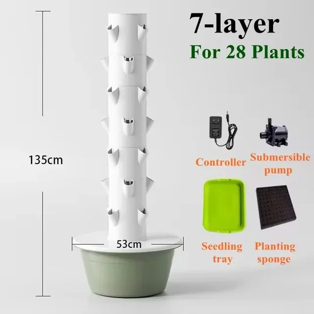 Hydrocultuur kweeksysteem - Verticale aeroponische torentuin voor kamerplanten, automatische bewatering, ruimtebesparend, ideaal voor thuis