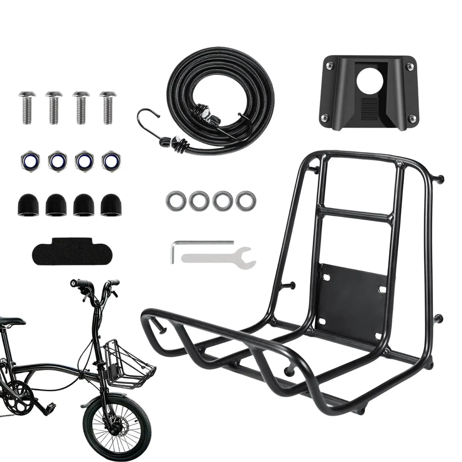 Quick Release Front Bike Rack 10kg Heavy Duty Cargo Holder Convenient Bicycle Carrier For Daily Commuting, Shopping & Casual