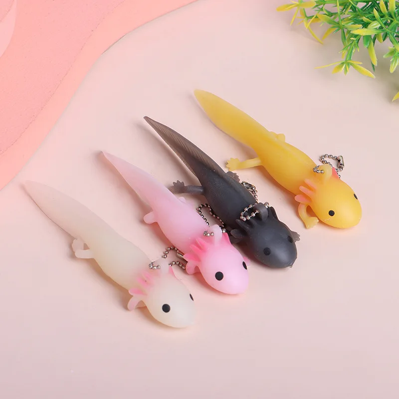 Lustiger Schlüsselanhänger, Antistress, weicher Fisch, riesiger Salamande, Stressspielzeug, Squeeze-Streich, Witz, Spielzeug für Mädchen, Gag-Geschenke, Taschenzubehör
