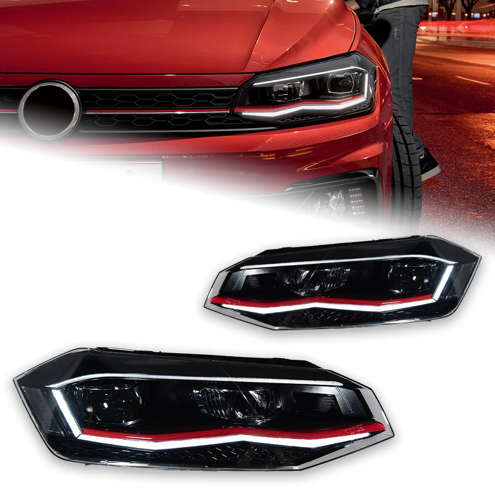 AKD Car Styling Head Lamp for VW Polo LED Headlight Angel eye Lens 2019-2022 Polo Headlights Signal DRL Automotive Accessories