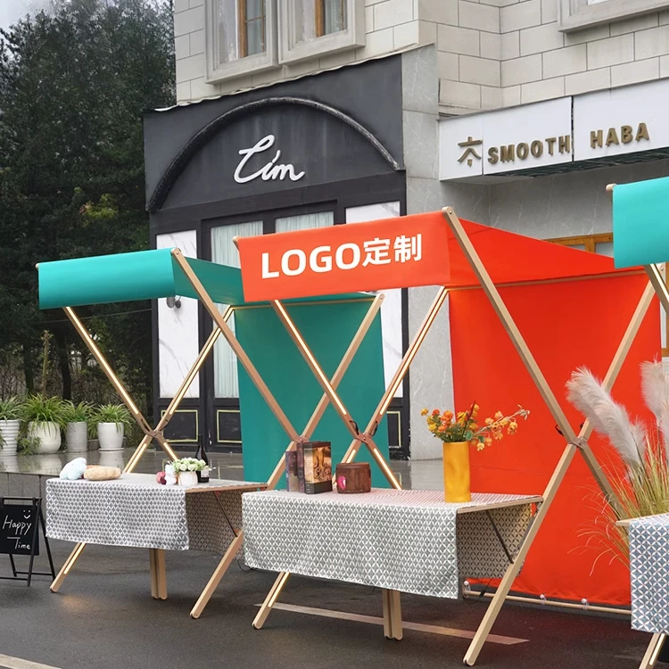 

Outdoor stall rack Folding promotional rack Street stall Night market stall Table integrated activity display rack