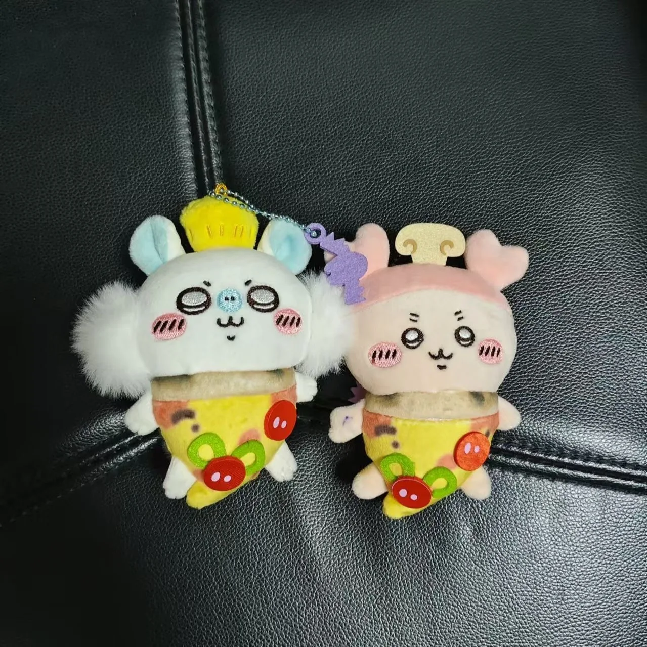 لطيف Chiikawa هالوين البيتزا Momonga ألعاب من نسيج مخملي قلادة لطيف الكرتون Usagi اليقطين القط الأسود سلسلة لعبة هدية عيد ميلاد الفتاة #4