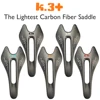 K3 フルカーボンファイバー超軽量自転車サドル、132x242/122x242mm、道路/山/砂利道に最適、3K/ブラックペイント/マット 1