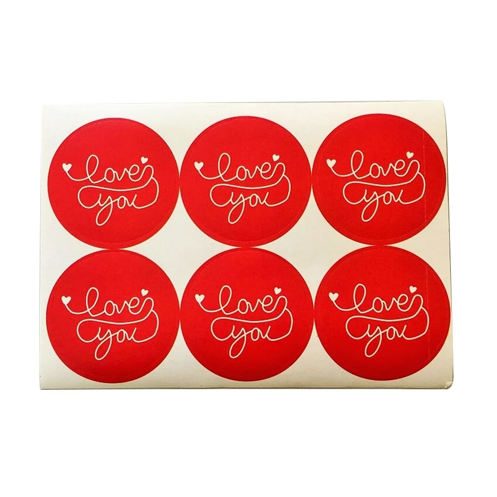 

24pcs Decorative Stickers 4Cm Love You Adhesive Labels For Gifts Wedding Mason Jar Decoration Baking Sealing Handmade Crafts