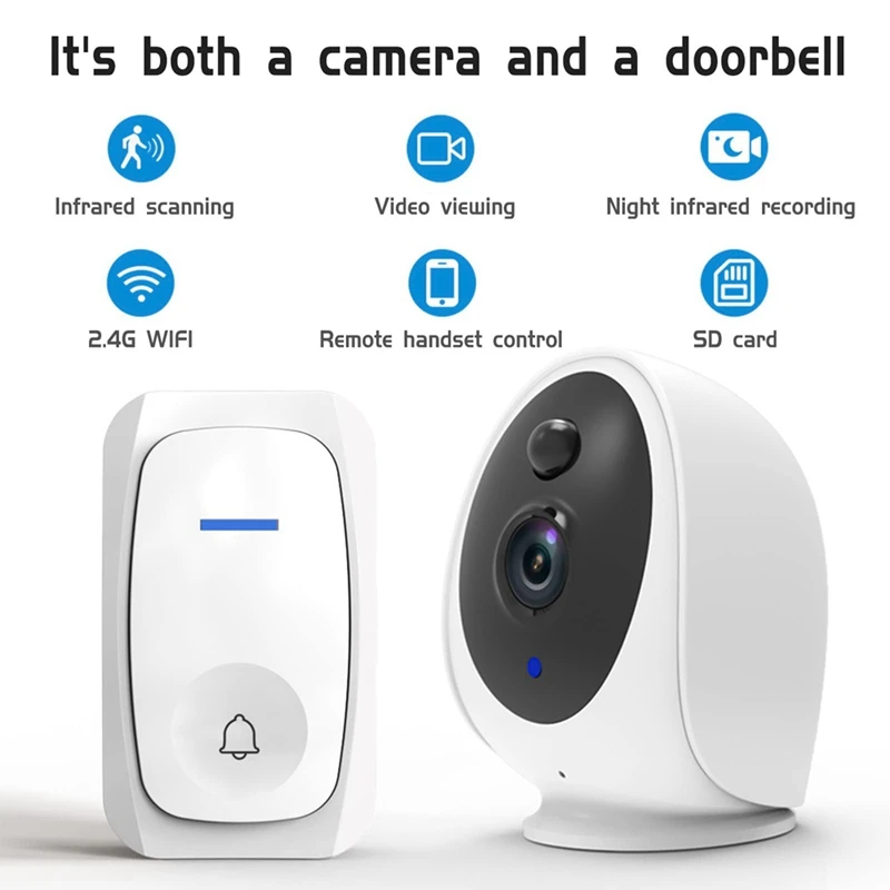 Wireless Doorbell My Orders Placed Upgrade 2 In 1 Intelligent 2-Way Voice Doorbell Camera Door Bell Ultra Clear