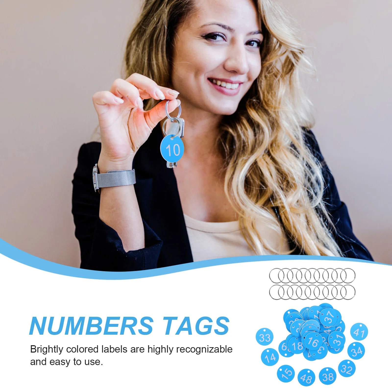 

1 set Valve Numbered Plastic Number With Iron Ring Reusable Multifunctional Label Tags For Pipe Valve Identification