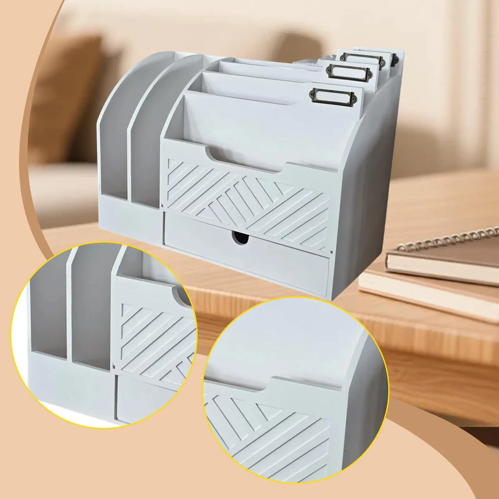 

Magazine File Holder Stationery Sorter Versatile Modern Business Card Holder Desktop Document Storage Organizer for Apartment