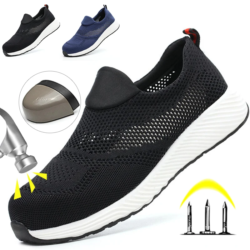 Indestructible Mining Boots Steel Toe Safety Shoes Men Lightweight Work Shoes Sneakers Anti-Smash Anti-Puncture Functional Shoes