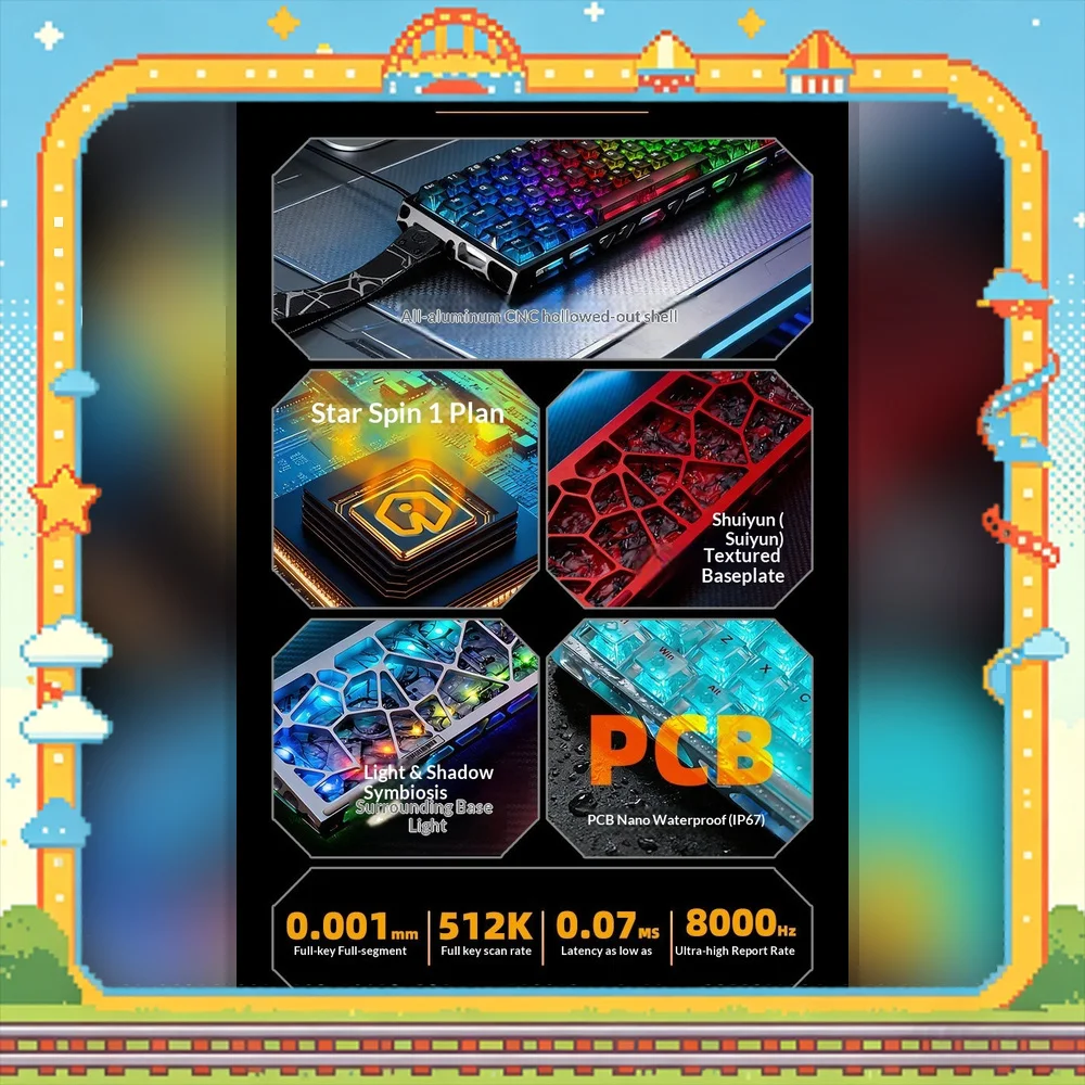 IROK MG63 Magnetic Switch Gaming Keyboard 63-Key CNC Aluminum 512K Polling Rapid Trigger RGB Wired