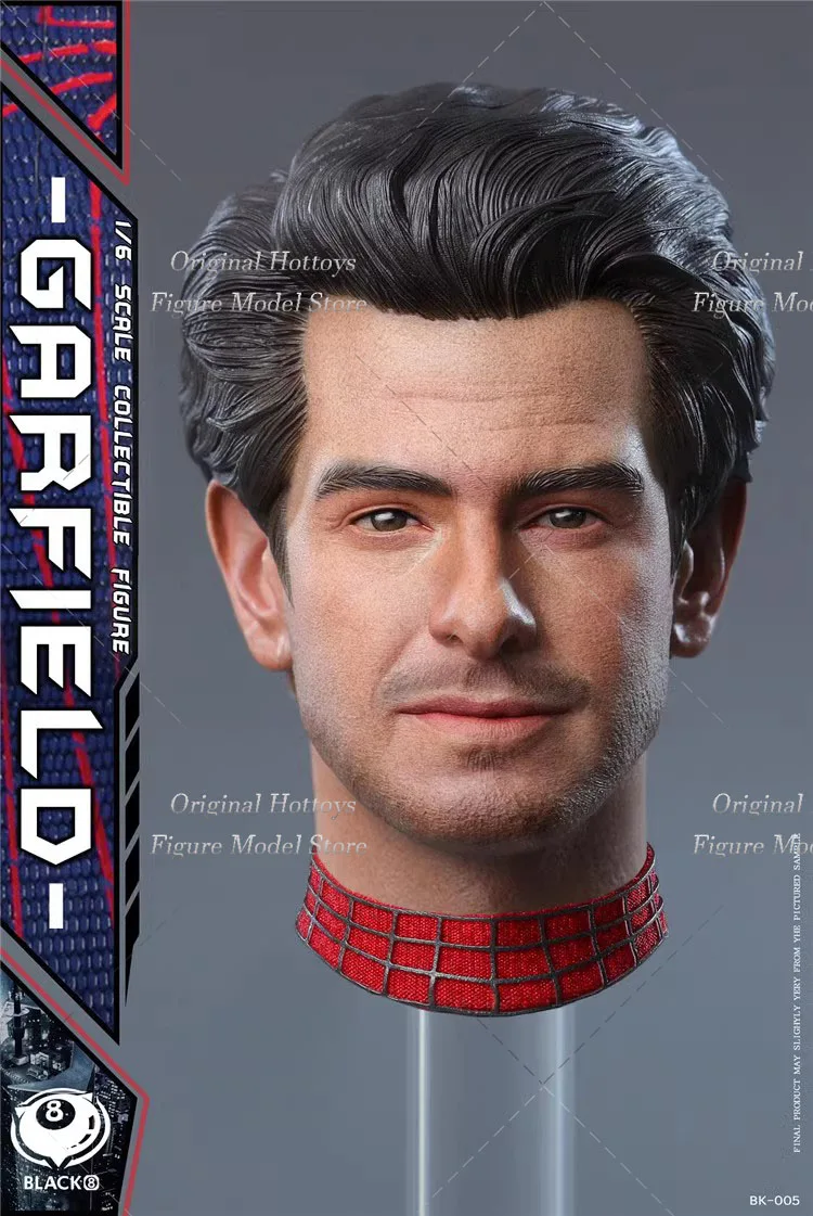 Sculpture de tête de soldat masculin, BK-005A de studio 8 noir/B 1/6 Araignée ForeAndrew Garfield Tête Carimplantée Fit 12 en effet Action Figure Butter