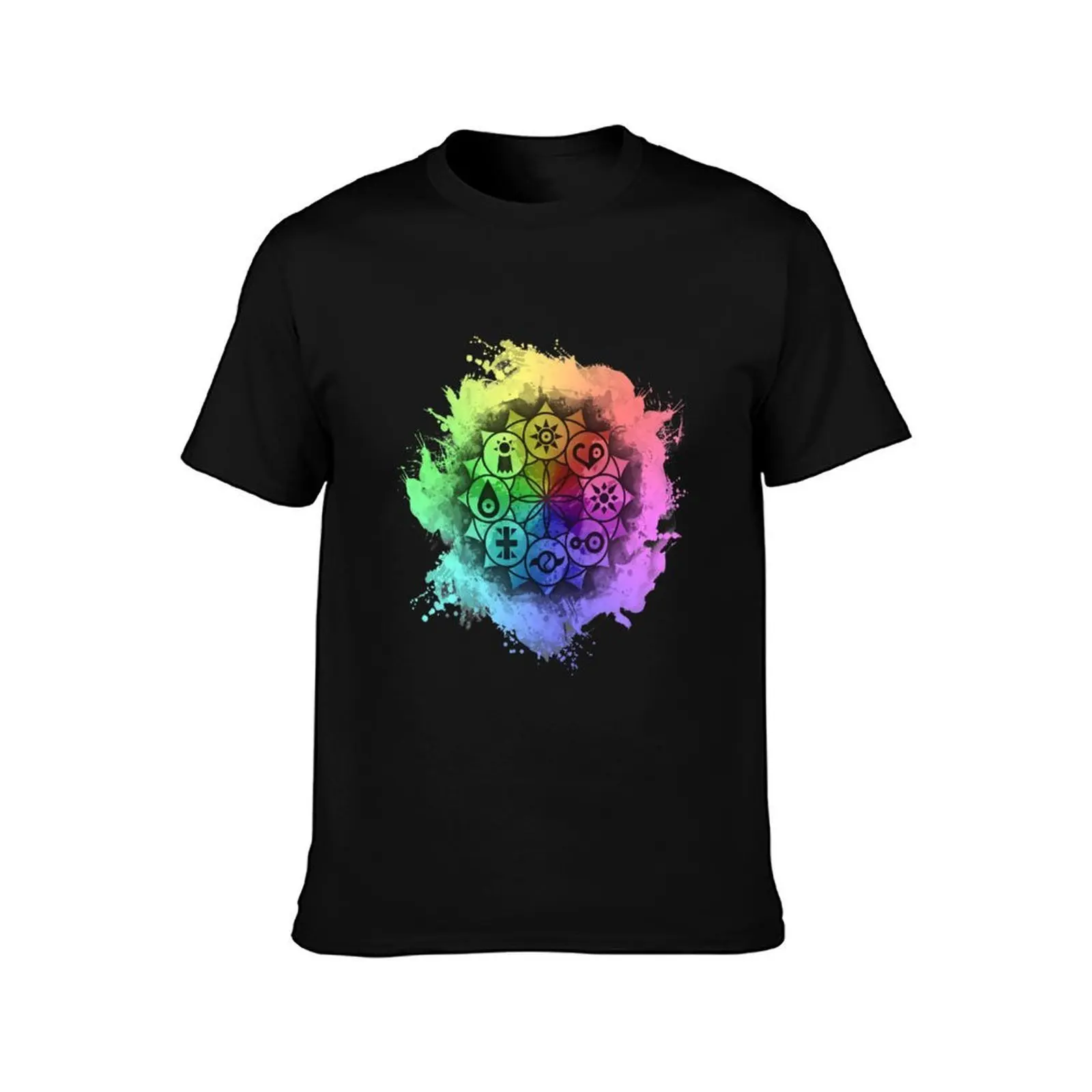 Digimon Mandala Paint T-Shirt Work Utility Short Sleeve Shirt T-Shirt