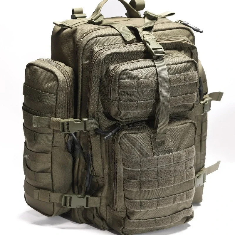 Large capacity waterproof nylon tactical backpack with zipper closure for emergency communication equipment and sports