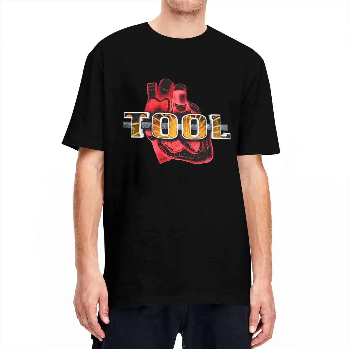 

Tool Band T Shirt Male Heart Y2K Funny Cotton T Shirts Summer O Neck Fashion Tees Pattern Oversized Clothing