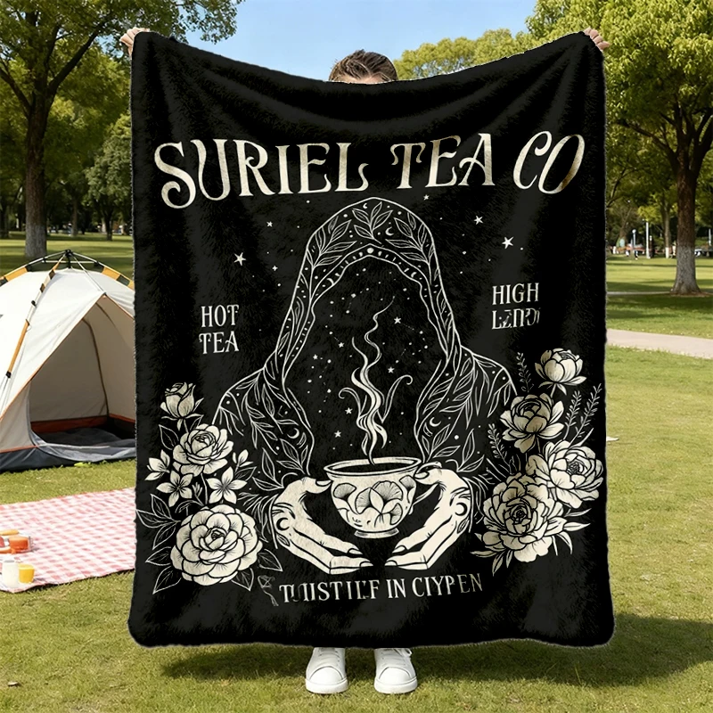 Suriel Tea Co Flannel Blanket Bookish Gift, A Court of Thorns and Roses Flannel Throw