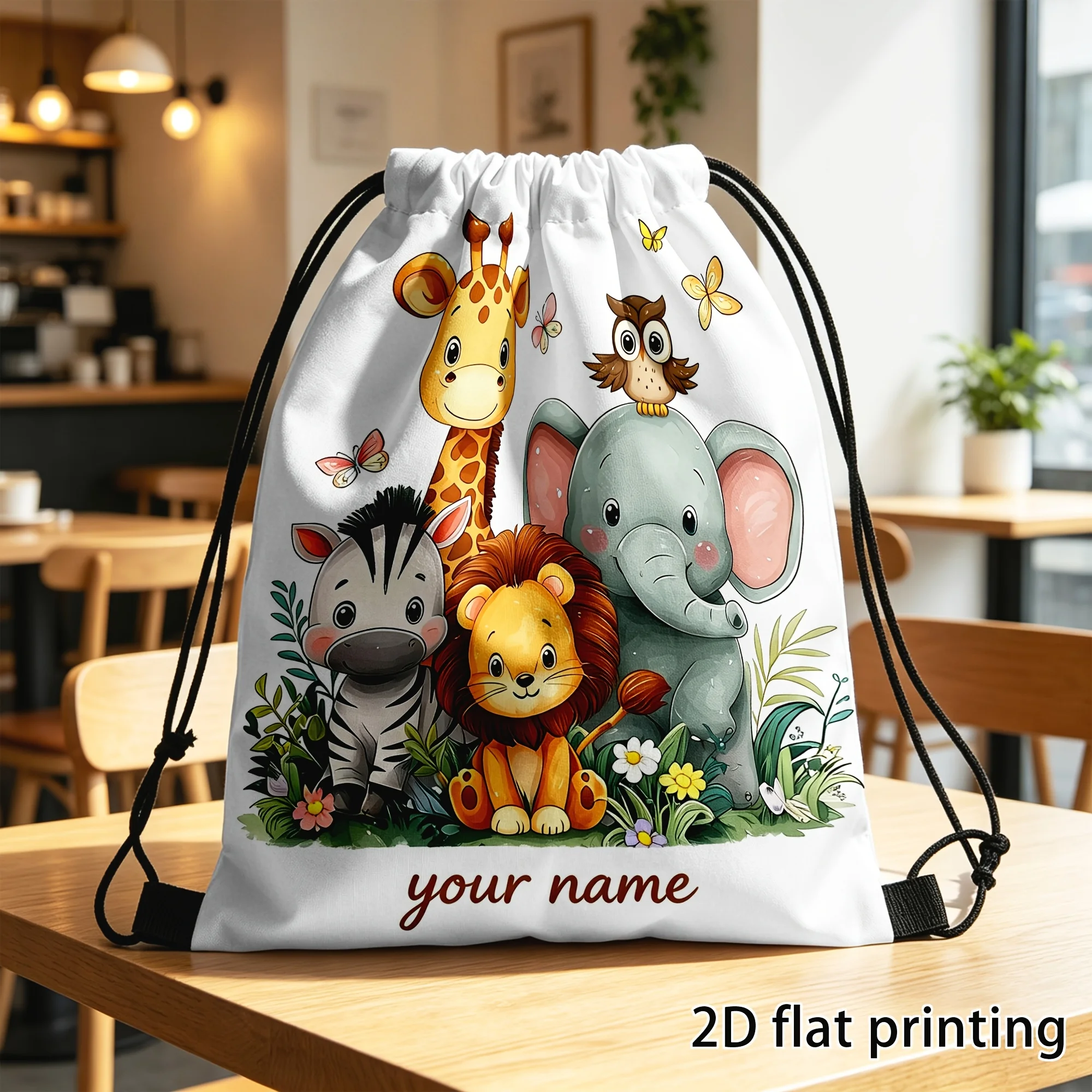 1/5/50pc Custom Drawstring Bag Personalized Photo Backpack Polyester  for Outdoor Activities & Festive Gifts, Machine Washable