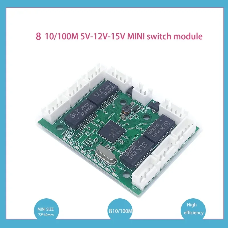 Onbeheerde 8 poort 10/100M industriële Ethernet switch module PCBA board OEM Auto-sensing Poorten PCBA board OEM Moederbord