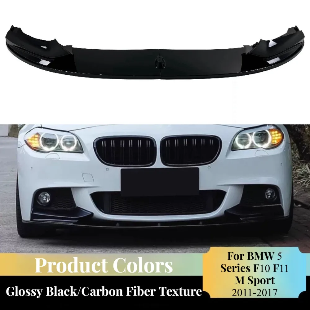 

For BMW 5 Series F10 F11 M Sport 2011-2017 Front Lip Splitter Chin Spoiler PP Sport Durable Upgrade Body Kit Performance Style