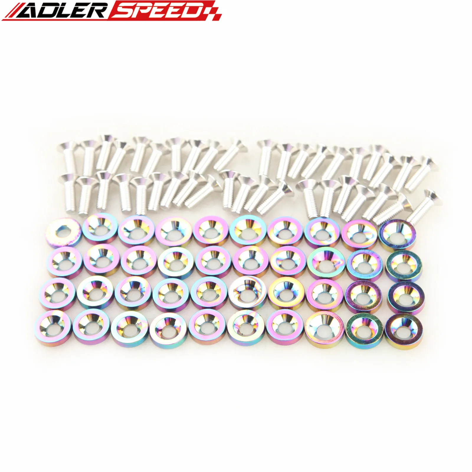 M6 Aluminum 40 Pcs/Pack Car Modified Hex Fasteners Fender Washer JDM Bumper Engine Concave Screws