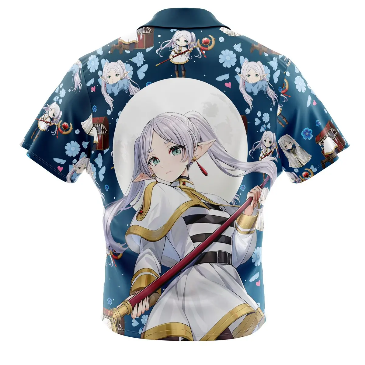 Anime Pattern Button Hawaiian Shirt Fashion Trend Breathable Loose Multi Functional Leisure Sports Summer Men