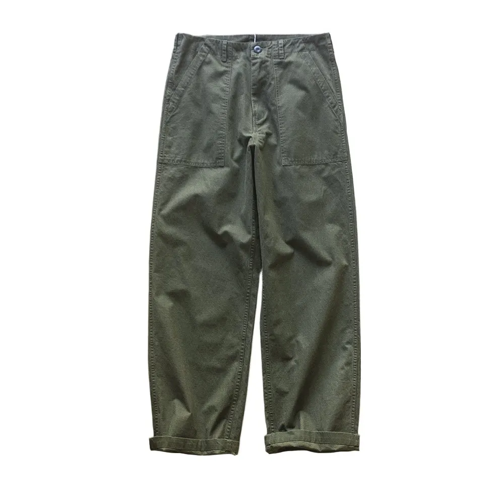

Улучшенные брюки-комбинезон в стиле ретро OG107, повседневные, свободного прямого кроя, оливково-зеленые, с эффектом потертости.